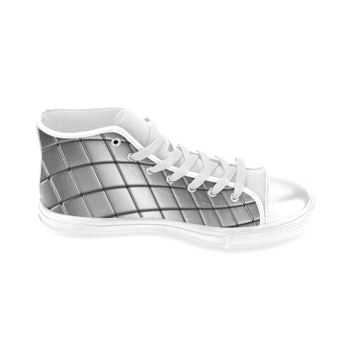 Silver Cubes Men’s Classic High Top Canvas Shoes (Model 017)