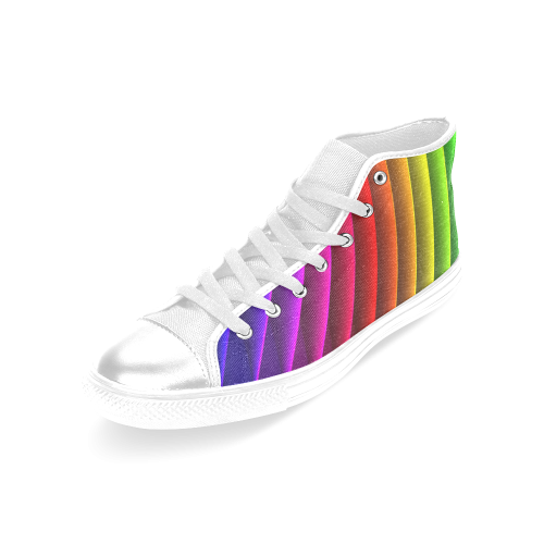 Colorful Rainbow Women's Classic High Top Canvas Shoes (Model 017)