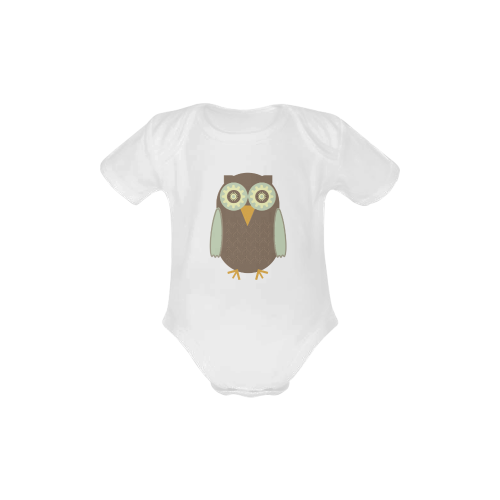 Brown Owl Baby Powder Organic Short Sleeve One Piece (Model T28)