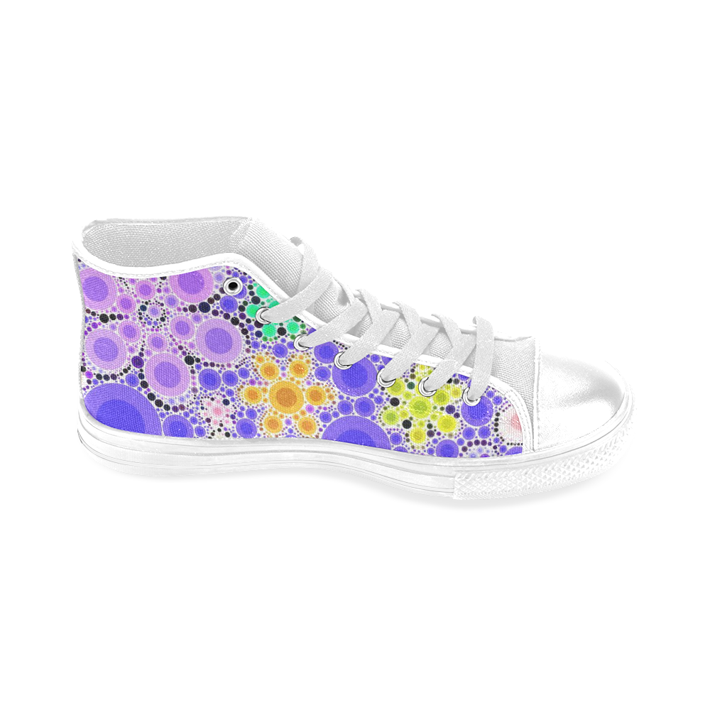 Bubble Flowers Men’s Classic High Top Canvas Shoes (Model 017)
