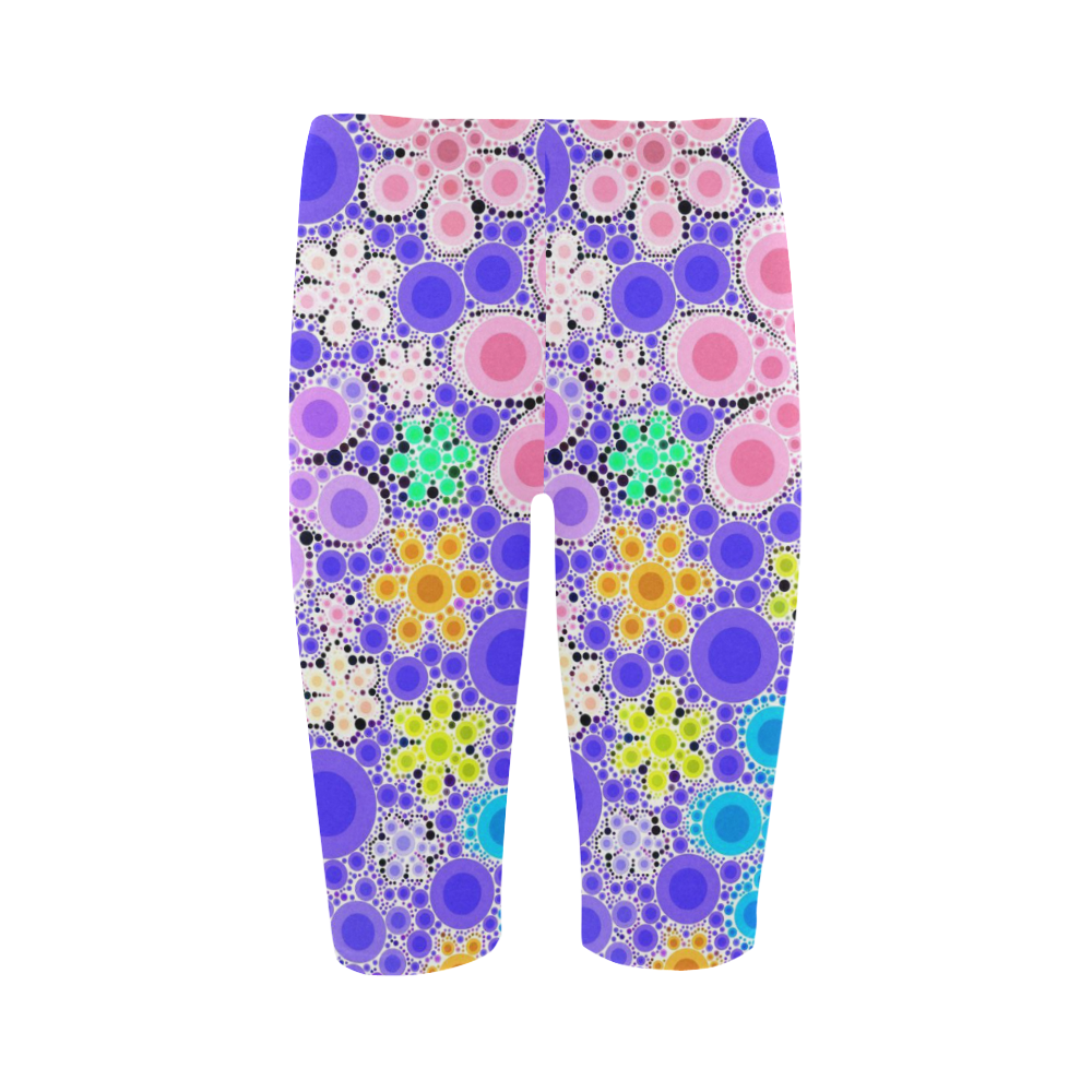 Bubble Flowers Hestia Cropped Leggings (Model L03)