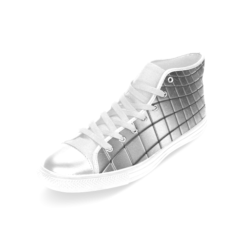 Silver Cubes Women's Classic High Top Canvas Shoes (Model 017)