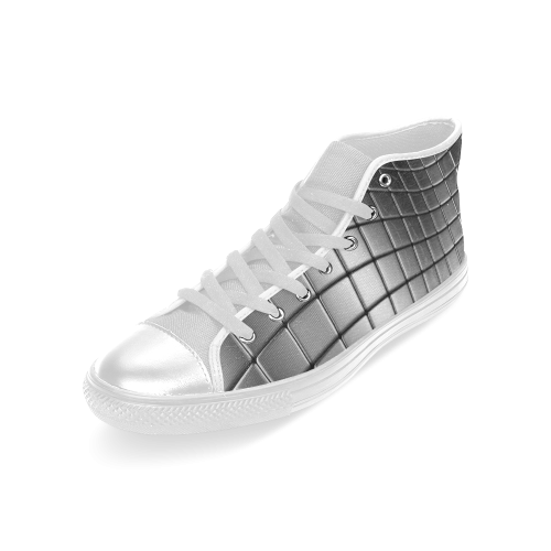 Silver Cubes Men’s Classic High Top Canvas Shoes (Model 017)