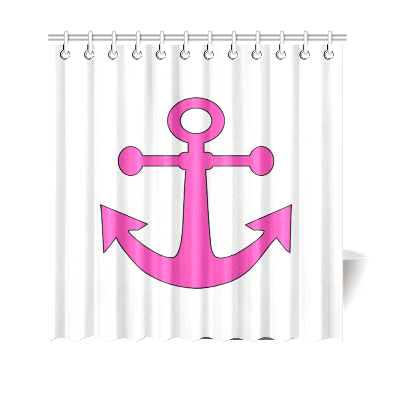 Pink Anchor Shower Curtain 69"x70"