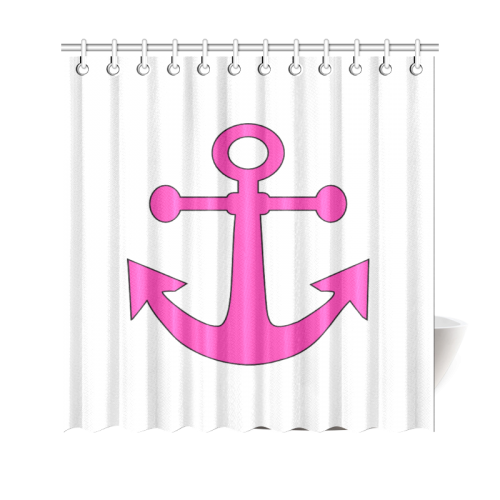 Pink Anchor Shower Curtain 69"x70"