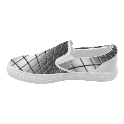 Silver Cubes Women's Slip-on Canvas Shoes (Model 019)