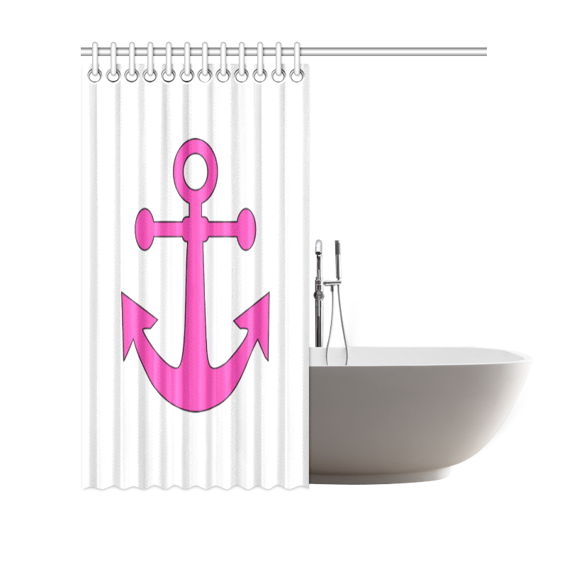 Pink Anchor Shower Curtain 69"x70"