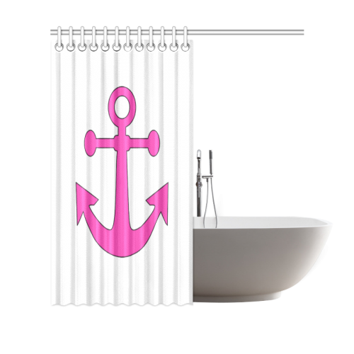 Pink Anchor Shower Curtain 69"x70"