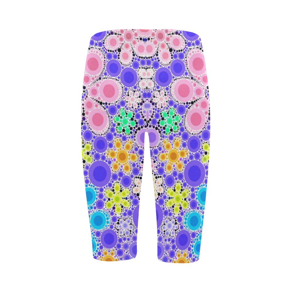 Bubble Flowers Hestia Cropped Leggings (Model L03)