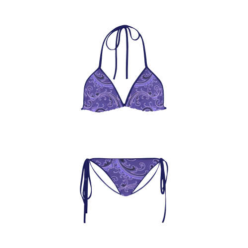 Vintage Swirls Curlicue Lavender Purple Custom Bikini Swimsuit