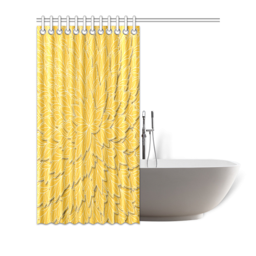 floating leaf pattern sunny yellow white Shower Curtain 72"x72"