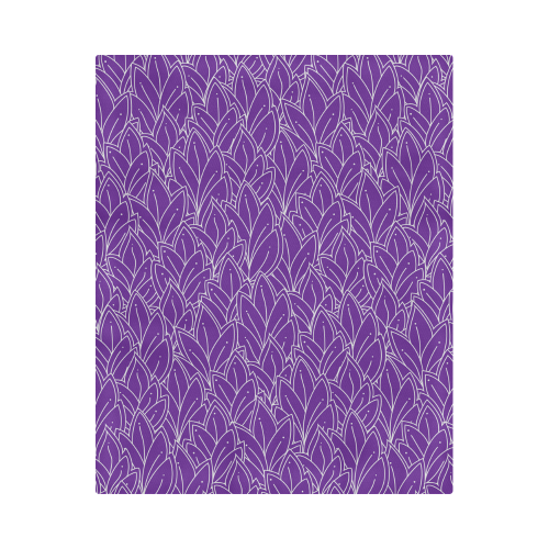 doodle leaf pattern royal purple white Duvet Cover 86"x70" ( All-over-print)