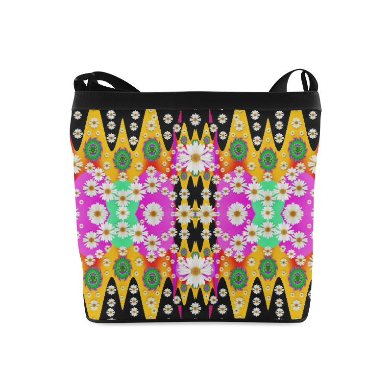 flowers above and under the peaceful sky Crossbody Bags (Model 1613)