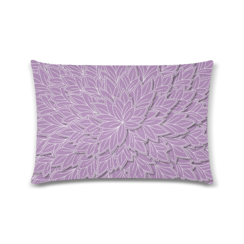 floating leaf pattern violet lilac white Custom Rectangle Pillow Case 16"x24" (one side)