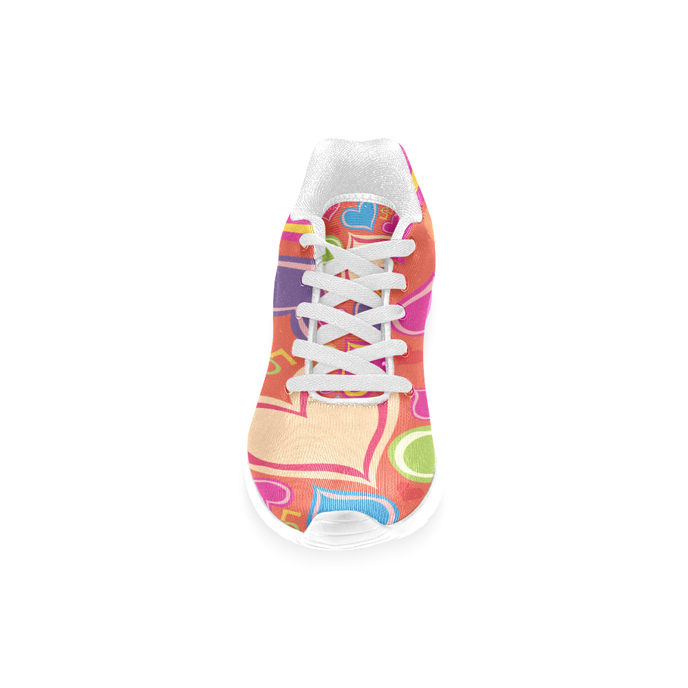 Cute Hearts background Women’s Running Shoes (Model 020)