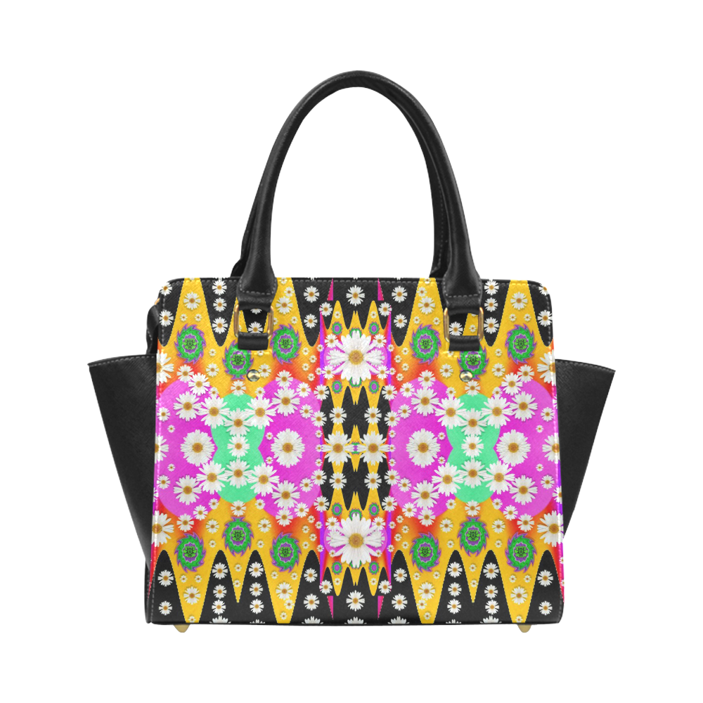 flowers above and under the peaceful sky Classic Shoulder Handbag (Model 1653)