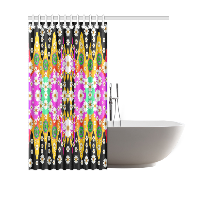 flowers above and under the peaceful sky Shower Curtain 69"x70"