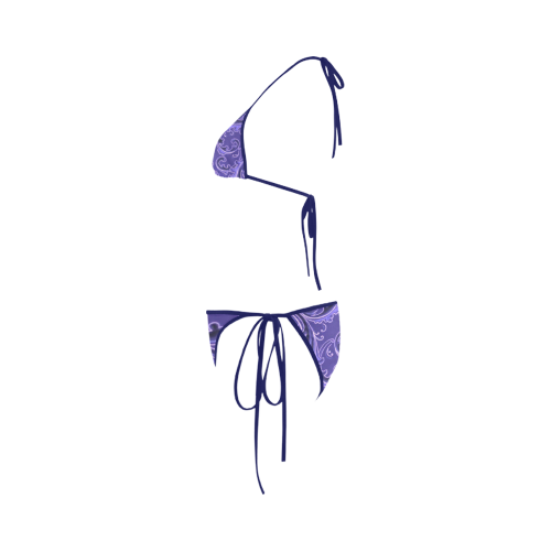 Vintage Swirls Curlicue Lavender Purple Custom Bikini Swimsuit