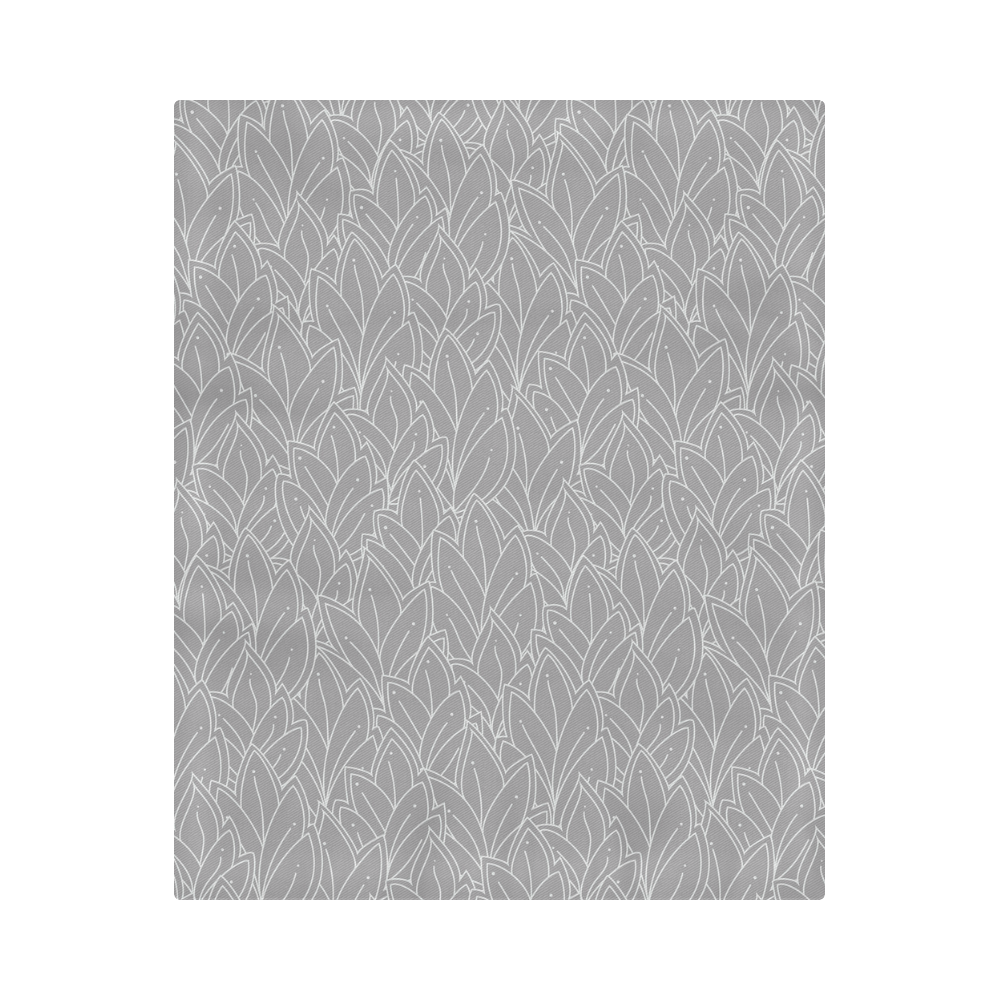 doodle leaf pattern grey & white Duvet Cover 86"x70" ( All-over-print)
