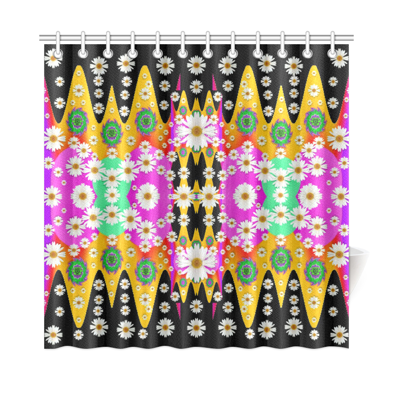 flowers above and under the peaceful sky Shower Curtain 72"x72"