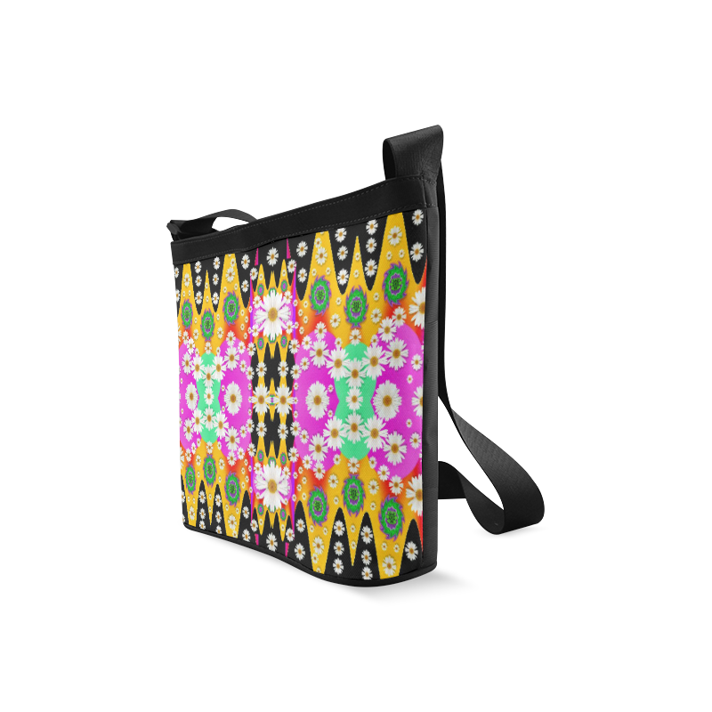 flowers above and under the peaceful sky Crossbody Bags (Model 1613)