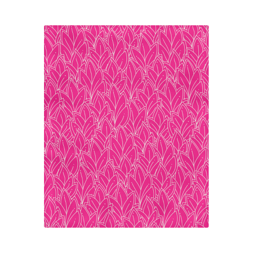 doodle leaf pattern hot pink & white Duvet Cover 86"x70" ( All-over-print)