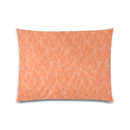 doodle leaf pattern orange white Custom Picture Pillow Case 20"x26" (one side)