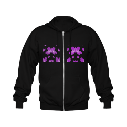 Pretty flowers in purple Full Zip Hooded Sweatshirt (Model H02)
