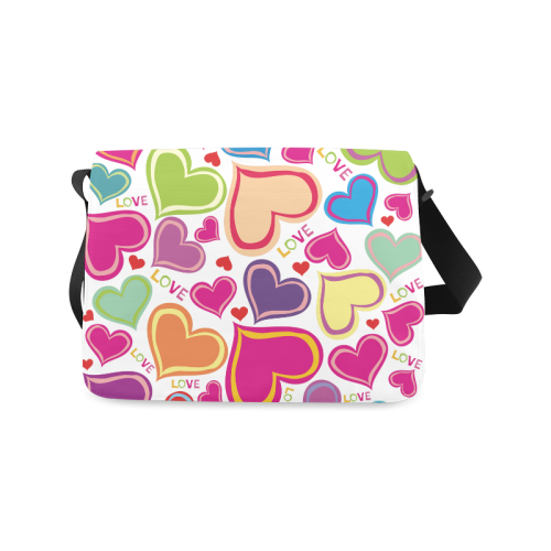 Cute Hearts background Messenger Bag (Model 1628) | ID: D199212