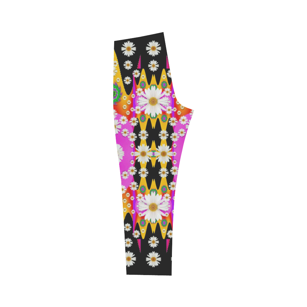 flowers above and under the peaceful sky Capri Legging (Model L02)
