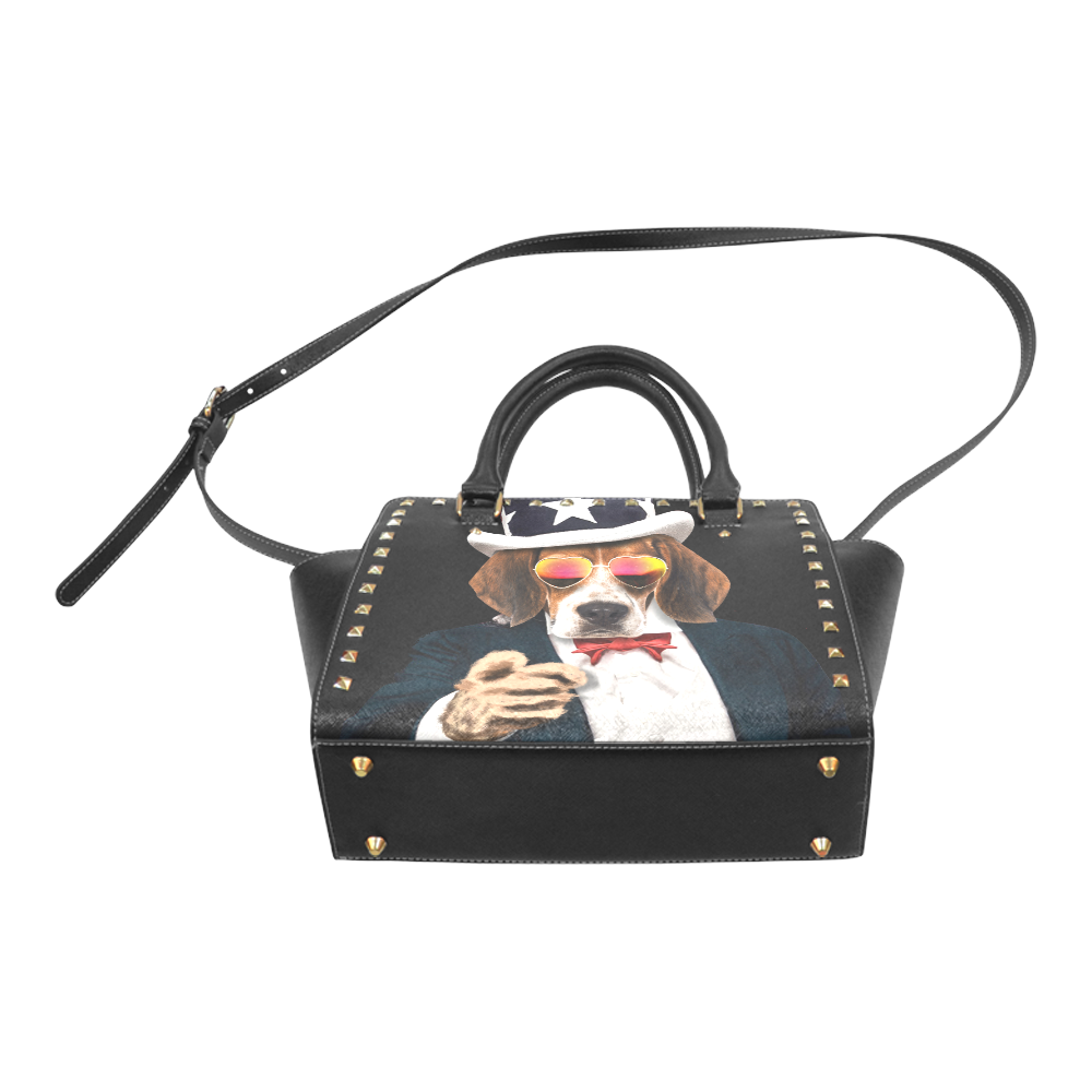 Dog Rivet Shoulder Handbag (Model 1645)