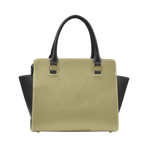 Green Moss Color Accent Rivet Shoulder Handbag (Model 1645)