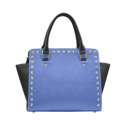 Dazzling Blue Color Accent Rivet Shoulder Handbag (Model 1645)