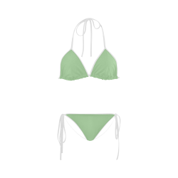 Pistachio Color Accent Custom Bikini Swimsuit