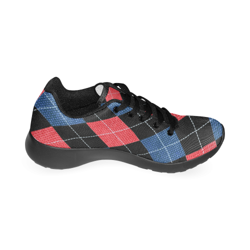 ARGYLE RED AND BLUE Men’s Running Shoes (Model 020)