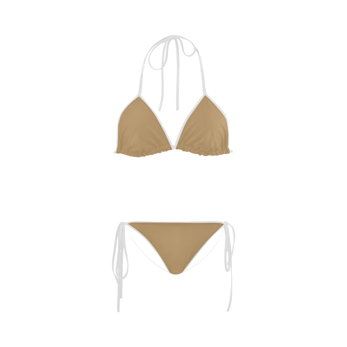 Pale Gold Color Accent Custom Bikini Swimsuit