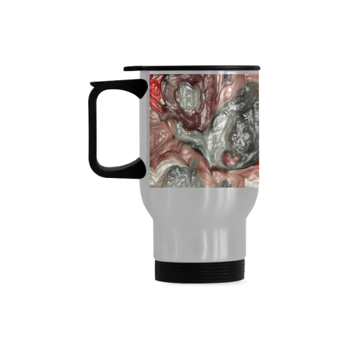 strange abstract 3 Travel Mug (Silver) (14 Oz)