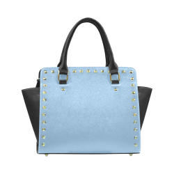Dusk Blue Color Accent Rivet Shoulder Handbag (Model 1645)