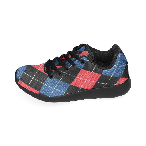 ARGYLE RED AND BLUE Men’s Running Shoes (Model 020)
