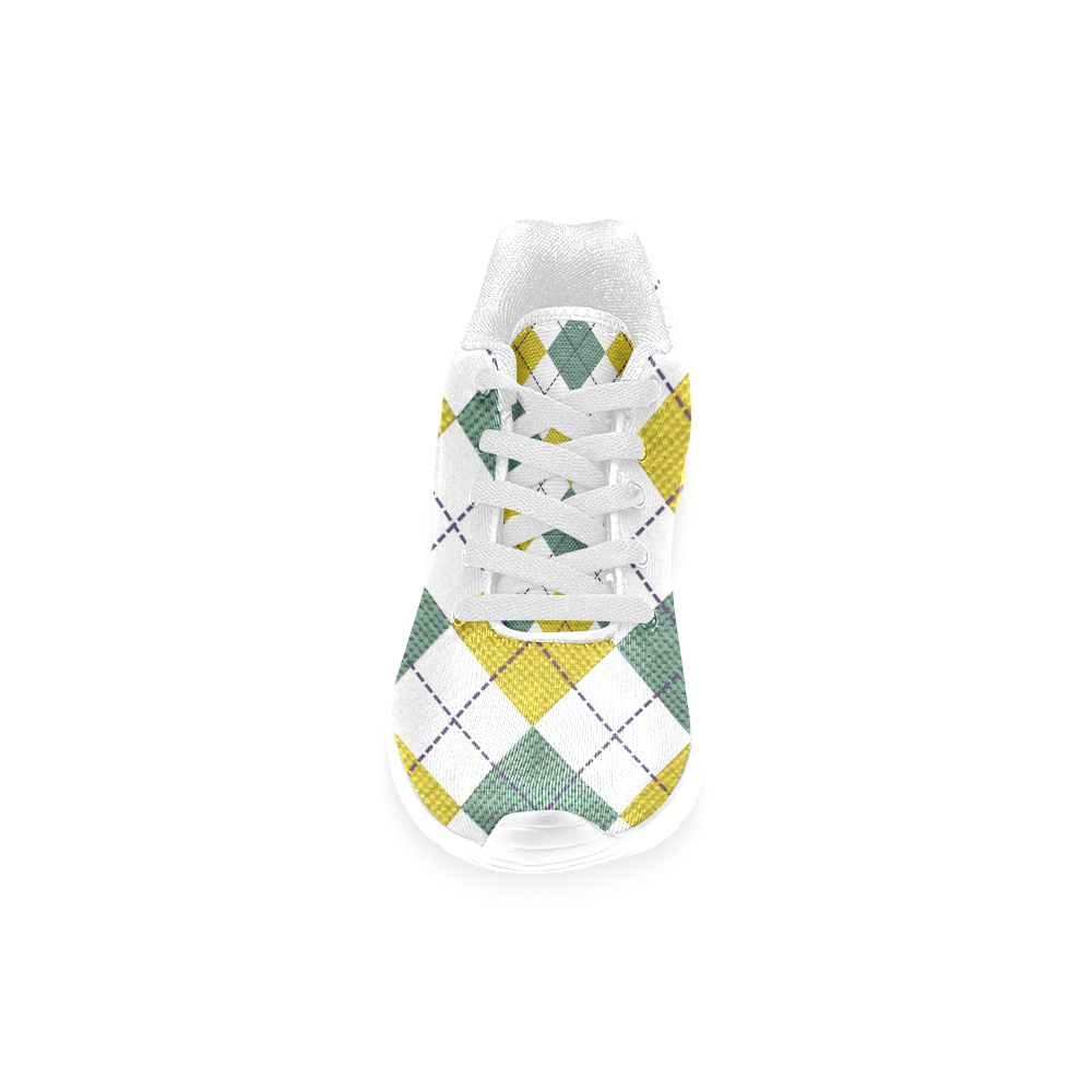 ARGYLE GOLD AND GREEN Men’s Running Shoes (Model 020)