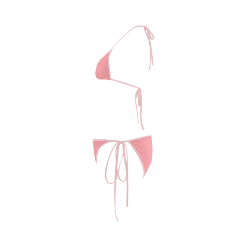 Flamingo Pink Color Accent Custom Bikini Swimsuit