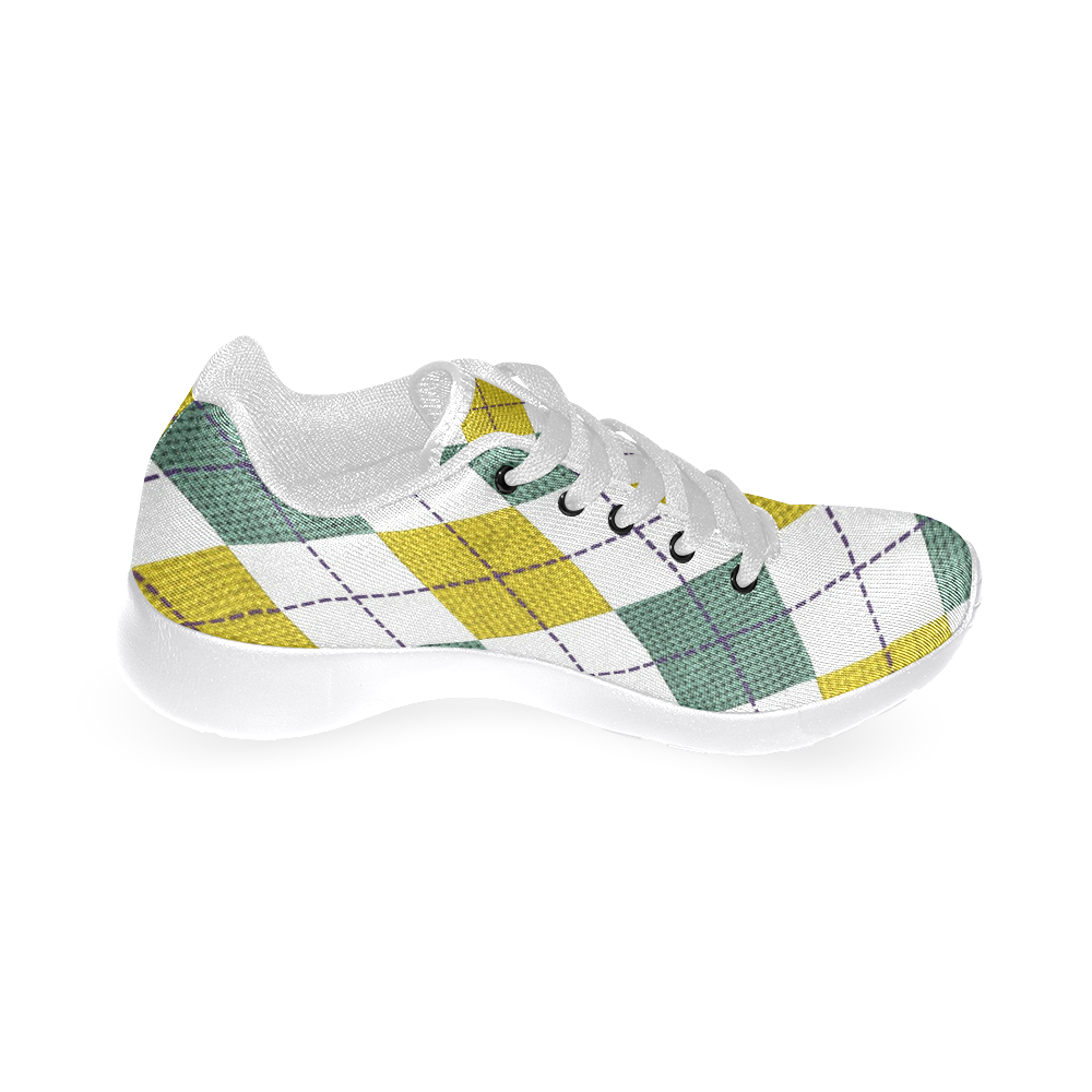 ARGYLE GOLD AND GREEN Men’s Running Shoes (Model 020)