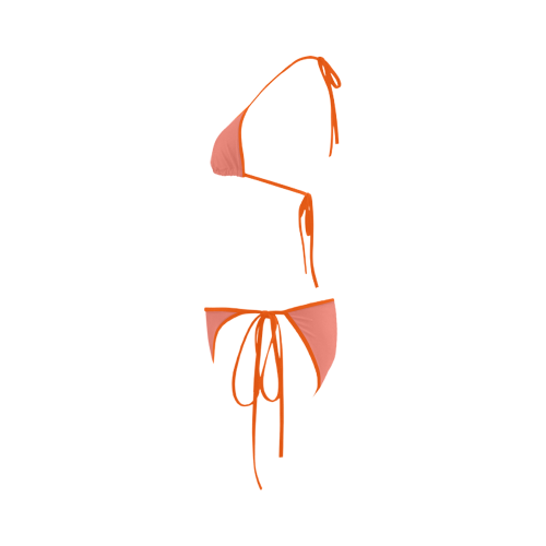 Coral Color Accent Custom Bikini Swimsuit