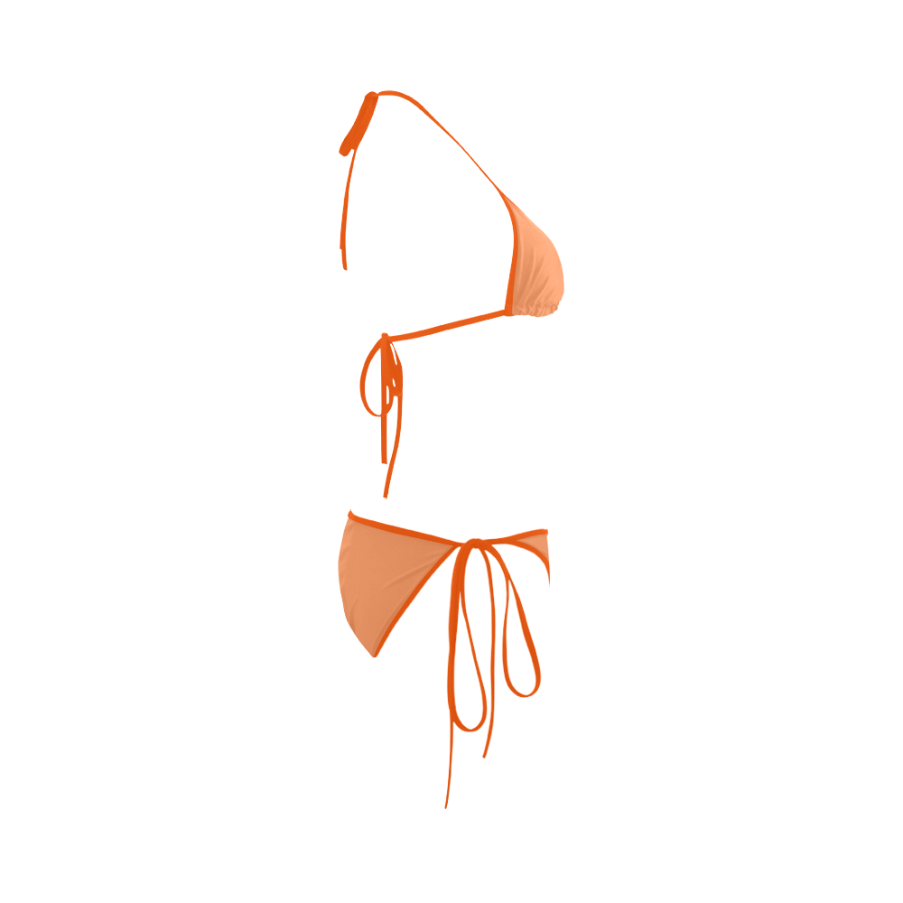 Tangerine Color Accent Custom Bikini Swimsuit