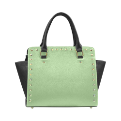 Green Tea Color Accent Rivet Shoulder Handbag (Model 1645)