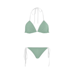 Grayed Jade Color Accent Custom Bikini Swimsuit