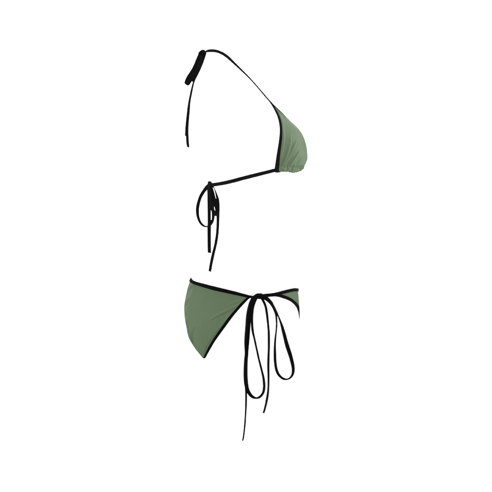 Vineyard Green Color Accent Custom Bikini Swimsuit