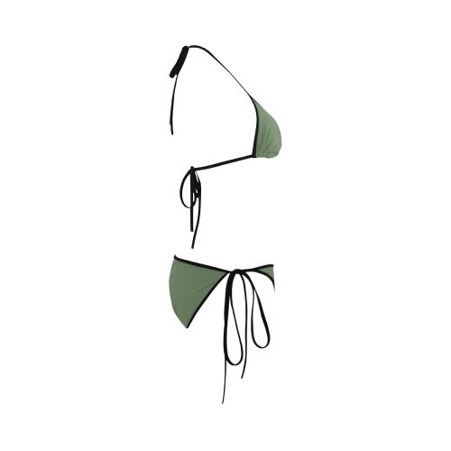 Vineyard Green Color Accent Custom Bikini Swimsuit