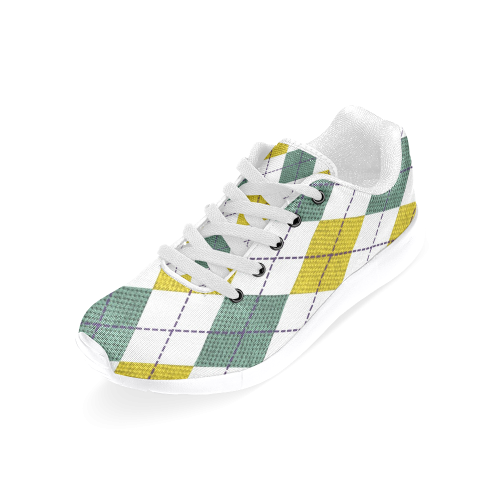 ARGYLE GOLD AND GREEN Women’s Running Shoes (Model 020)