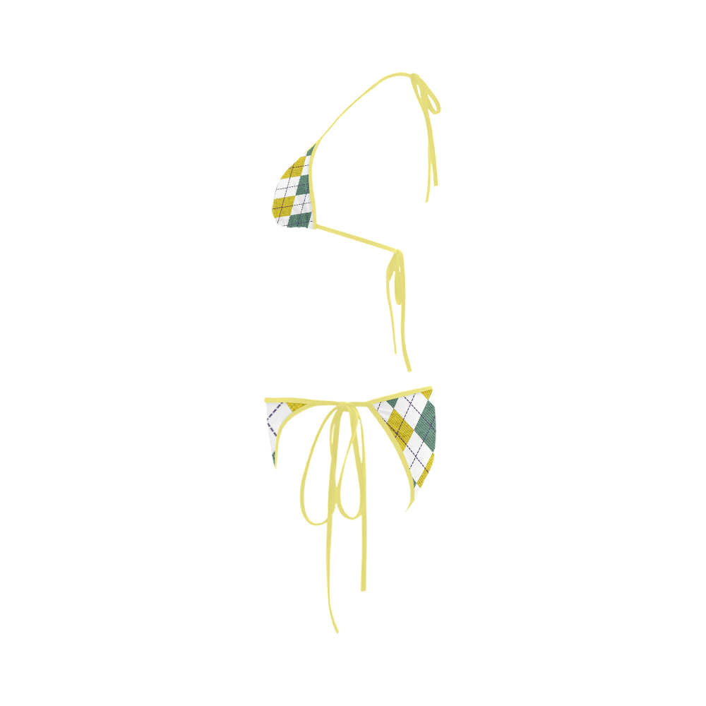 ARGYLE GOLD AND GREEN Custom Bikini Swimsuit